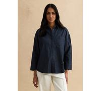 LES COPAINS, Camicia Lunga In Puro Cotone Denim Blu Oversize Fit, Donna, Denim, Taglia: S
