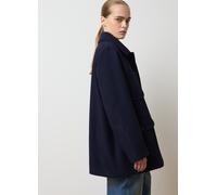 LES COPAINS, Cappotto In Misto Lana Blu Regular Fit Con Bottoni E Tasche, Donna, Blu, Taglia: L