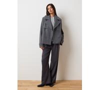 LES COPAINS, Cappotto In Misto Lana Grigio Regular Fit, Donna, Grigio, Taglia: L