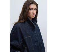 LES COPAINS, Giacca Blu In Denim Di Puro Cotone Con Zip Over Fit, Donna, Blu, Taglia: L