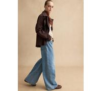 LES COPAINS, Giacca Foderata In Puro Cotone Marrone Regular Fit Con Bottoni, Donna, Marrone, Taglia: M