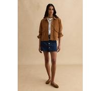 LES COPAINS, Giacca In Vera Pelle Marrone Regular Fit Con Bottoni, Donna, Marrone, Taglia: L