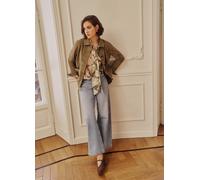 LES COPAINS, Giacca In Vera Pelle Verde Regular Fit Con Bottoni, Donna, Verde, Taglia: M