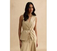 LES COPAINS, Gilet Beige In Puro Cotone, Donna, Marrone, Taglia: L