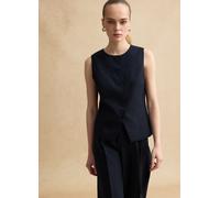 LES COPAINS, Gilet In Lyocell E Lino Blu Regular Fit Con Bottoni, Donna, Blu, Taglia: 42