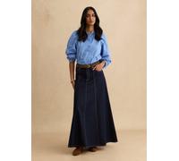 LES COPAINS, Gonna Lunga In Puro Cotone Denim Blu Regular Fit, Donna, Denim, Taglia: 40