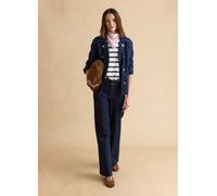 LES COPAINS, Jeans In Cotone Elasticizzato Blu Wide Leg, Donna, Blu, Taglia: 48