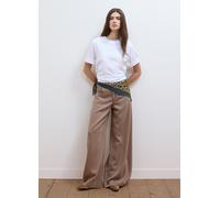 LES COPAINS, Jeans Marroni Wide Leg In Puro Lyocell, Donna, Marrone, Taglia: 48