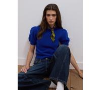 LES COPAINS, Maglia Blu In Viscosa Elasticizzata Girocollo Regular Fit, Donna, Blu, Taglia: S