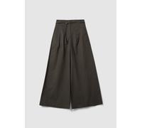 LES COPAINS, Pantaloni Chino In Cotone Elasticizzato Grigi Wide Leg, Donna, Grigio, Taglia: 48