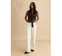 LES COPAINS, Pantaloni In Cotone Elasticizzato Bianchi Regular Fit, Donna, Bianco, Taglia: 48