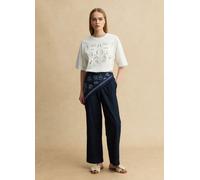 LES COPAINS, Pantaloni Jogger Denim Blu In Puro Cotone Relaxed Fit, Donna, Denim, Taglia: 48