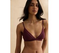 LES COPAINS, Reggiseno A Triangolo Bordeaux In Microfibra Con Dettagli In Pizzo, Donna, Rosso, Taglia: 3B
