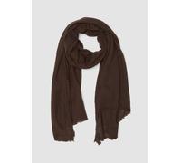 LES COPAINS, Sciarpa Marrone In Misto Lana Con Bordi Sfrangiati, Donna, Marrone, Taglia: ONE SIZE
