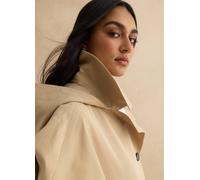 LES COPAINS, Trench Corto In Misto Cotone Beige Regular Fit Con Cappuccio, Donna, Beige, Taglia: S