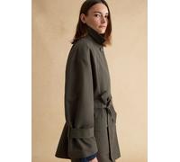 LES COPAINS, Trench In Misto Cotone Verde Regular Fit Con Cintura, Donna, Verde, Taglia: L