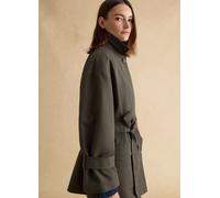 LES COPAINS, Trench In Misto Cotone Verde Regular Fit Con Cintura, Donna, Verde, Taglia: XS