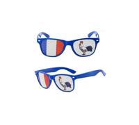 LES COTILLONS D'ALSACE Occhiali Plastica Blu Bianco Rosso con Motivo Gallo I Accessorio Tricolore Supporter Francia I Coppa Mondo Team Foot Rugby