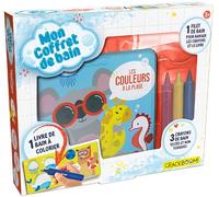 Les couleurs à la plage: Avec 1 livre de bain à colorier, 3 crayons de bain et 1 filet de bain pour les ranger