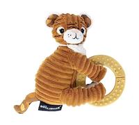 Les Deglingeos - Anello per dentizione per bambino (Speculos le Tigre) - Peluche di peluche a forma di tigre - Giocattolo per risveglio a masticare - Marrone