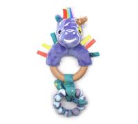 LES DEGLINGOS - Anello per dentizione in silicone e legno, 24 cm, colore: viola