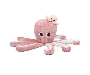 LES DÉGLINGOS - Filou il Polpo Mamma e il suo bambino 65 cm - Rosa - Les PTIPOTOS - Doudou Doudou Dolce per neonati - Peluche Baby - Regalo di nascita