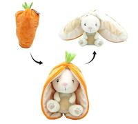 Les Déglingos - FLIPETZ - Doudou Gadget Il Coniglio/Carota - Coniglio copricopricopricopricopricopriviso reversibile - Peluche morbido per neonati - Idee Regalo per la nascita