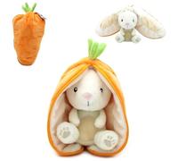 Les Déglingos - FLIPETZ - Doudou Gadget Il Coniglio/Carota - Coniglio copricopricopricopricopricopriviso reversibile - Peluche morbido per neonati - Idee Regalo per la nascita