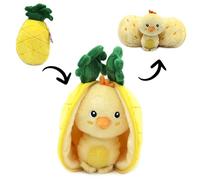 Les Déglingos - FLIPETZ - Nugget Le Poussin/Ananas - Pulcino copertura reversibile - Peluche morbido per neonati - Idee Regalo per la nascita, Giallo