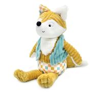 LES DÉGLINGOS - Peluche originale Cyranos Le Volpe - Velluto a coste ultra morbido -27 cm - Giallo senape - Adatto fin dalla nascita