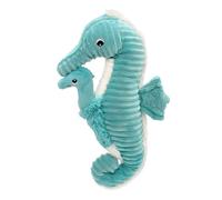 LES DÉGLINGOS PTIPOTOS by PAPADOU L'HIPPOCAMPE Mamma/Bebe- Peluche ultra morbido - Regalo per nascita di compleanno Natale - 36 cm - Blu Aqua