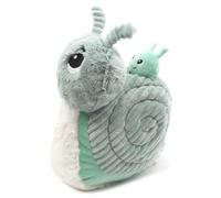 Les Déglingos - PTITPOTOS - Speedou la Lumaca Mamma Baby - Peluche morbido - ideale regalo nascita - verde menta - 22 cm