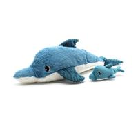 Les Déglingos - PTITPOTOS - Tofou Le Dauphin Maman Bébé - Peluche Douce - Ideale Regalo Nascita - Blu - 54 cm