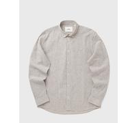 Les Deux Konrad Stripe Cotton Linen Shirt men Longsleeves brown|white in taglia:S