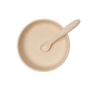 LES ENFANTS - Ciotola in silicone con base a ventosa per bambini, colore: sabbia