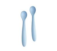 LES ENFANTS - Set di 2 cucchiaini in silicone per alimenti per bambini, colore: Blu