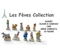LES FEVES FEVE OLIVER ET COMPANIE SERIE COMPLETA 10 FIGURE CERAMICA DISNEY 1999