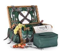 Les Jardins de la Comtesse Baule da picnic in pelle - Prestige Champs Elysée per 2 persone, completo con su scompartimento isotermico - dimensioni: 48x30x21cm