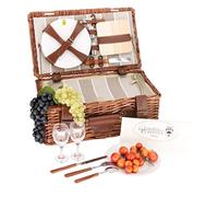 Les Jardins de la Comtesse - Cestino da picnic "Amboise" per 2 persone, completo con scompartimento isotermico - Dimensioni: 46x26x18cm
