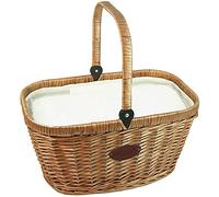 Les Jardins de la Comtesse - Cestino da Picnic "Chantilly Lin" di Vimini - Scompartimento Isotermico Fisso - Per il Mercato, il Picnic/la Spiaggia - Maniglia Pieghevole - 48 cm x 29 cm x 27 cm