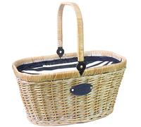 Les Jardins de la Comtesse - Cestino da Picnic "Chantilly Marine" di Vimini - Scompartimento Isotermico Fisso - Per il Mercato, il Picnic/la Spiaggia - Maniglia Pieghevole - 48 cm x 29 cm x 27 cm