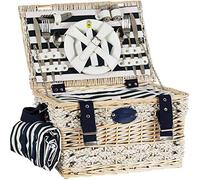 Les Jardins de la Comtesse - Cestino da picnic "Marine" per 2 persone, completo con scompartimento isotermico - Dimensioni: 40x28x23cm