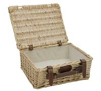 Les Jardins de la Comtesse - Cestino di vimini vuoto con tessuto beige - Dimensioni: 39x29x15cm