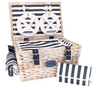 Les Jardins de la Comtesse - Cestino da picnic "Marine" per 6 persone, completo con scompartimento isotermico - Dimensioni:50x35x26cm