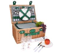 Les Jardins de la Comtesse Cesto Picnic Marly, Vimini, Verde, 4 kg, 46 x 31 x 23 cm, Servizio 4 persone, Scomparto Isotermico