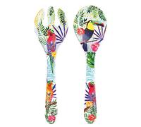 Les Jardins de la Comtesse - Posate per insalata in melamina pura - Toucan de Rio - 33 cm - Multicolore - Servizio da tavola quasi indistruttibile MelARTmine