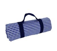 Les Jardins de la Comtesse - Tovaglia da picnic quadrata a quadretti blu, cotone e retro impermeabile, 140 x 140 cm, Blu/Bianco - 2/4 persone - Tappeto/coperta a nido d'ape pieghevole - Portatovaglia