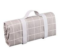 Les Jardins de la Comtesse - Tovaglia Picnic rettangolare XL Concorde - Copertura impermeabile in cotone e poliestere - 280 x 140 cm - Beige e bianco - Anche per Tavolo da giardino - 8/12 persone