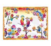 Les Jardins de la Comtesse - Vassoio rettangolare grande con manici in melamina, pappagalli bahia, 50 cm, multicolore, stoviglie quasi indistruttibili, MelARTmine