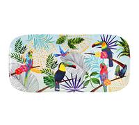 Les Jardins de la Comtesse - Vassoio rettangolare in melamina pura - multicolore - torte/torta - piatto lungo di presentazione - Toucan de Rio - Collezione stoviglie MelARTmine - 37,5 cm